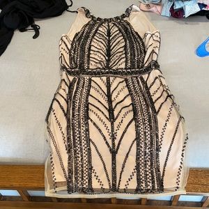 Tan and black beading